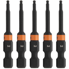 Kogeleind zeskant 2 mm slagschroevendraaierbit - Railer inbussleutel boor zeskantbits. 1/4 Quick Release S2 staal 2 inch 2 mm zeskantbits met kogelui