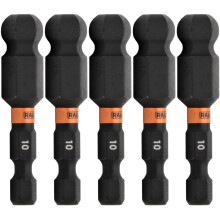Railer 10 mm zeskant slagschroevendraaierbit - 5 stuks (2 inch S2 staal hittegehard)