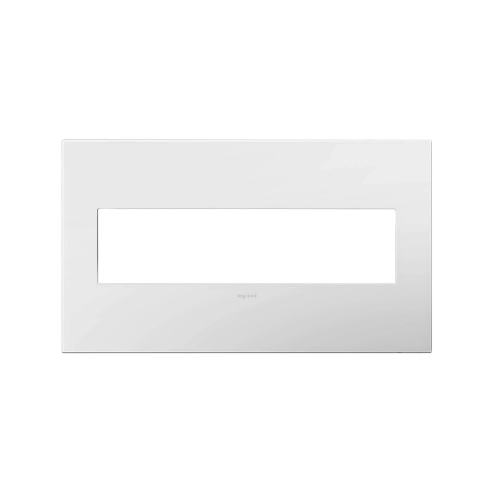 Legrand Adorne 4-Gang Wall Plate (1 Gloss White-On-White) 785007035070