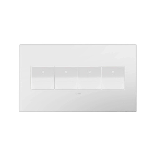 Legrand siert 4-voudige wandplaat (1 glanzend wit-op-wit) 1