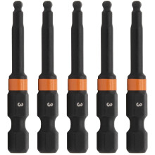 Kogeleind zeskant 3 mm slagschroevendraaierbit - Railer inbussleutel boor zeskantbits. 1/4 Quick Release S2 staal 2 inch 3 mm kogelkop zeskantbits. (