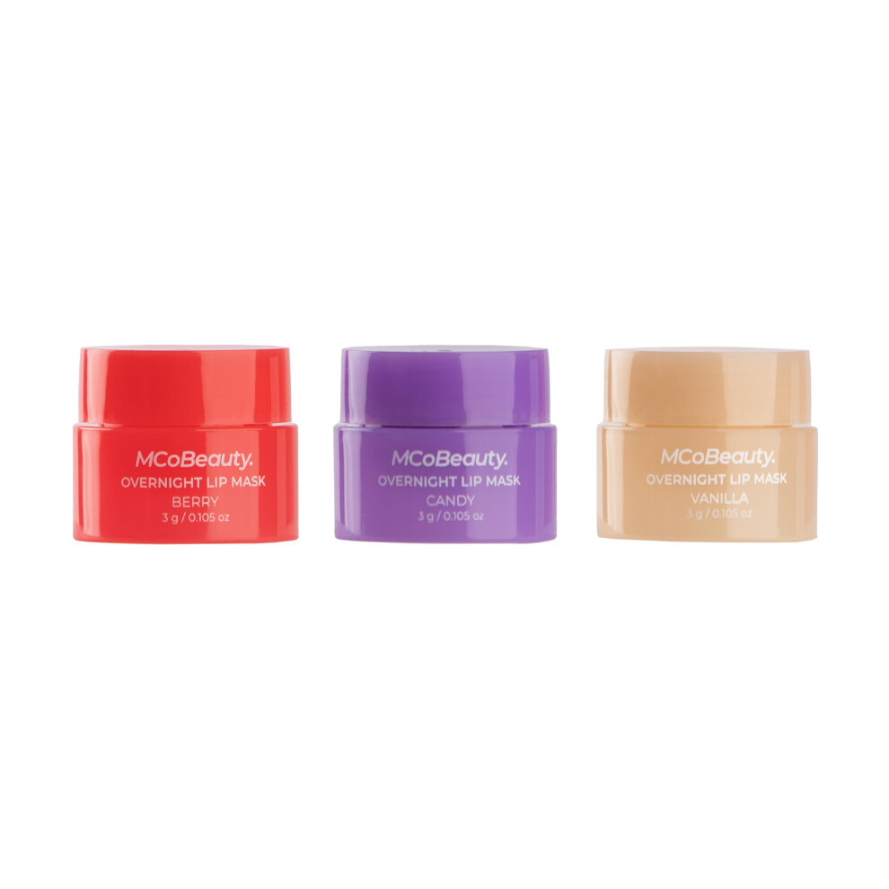 Mcobeauty Overnight Lip Mask - Deluxe Trio Hydrating Lip Balm Vegan Cruelty Free Cosmetics