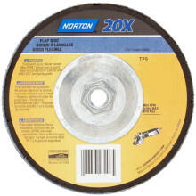Norton 20X High Performance Abrasive Flap Disc Type 27 Threaded Hole Fiberglass Backing Zirconia Alumina 4-1/2"""" Dia. 60 Grit (Pack of 1)