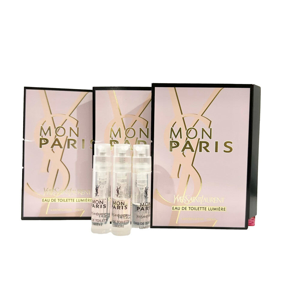 Yves Saint Laurent Sample Perfume YSL Sample Perfume Mon Paris EDT Lumiere Sample Women Perfume 1.2 ml / 0.04 oz - set of 3