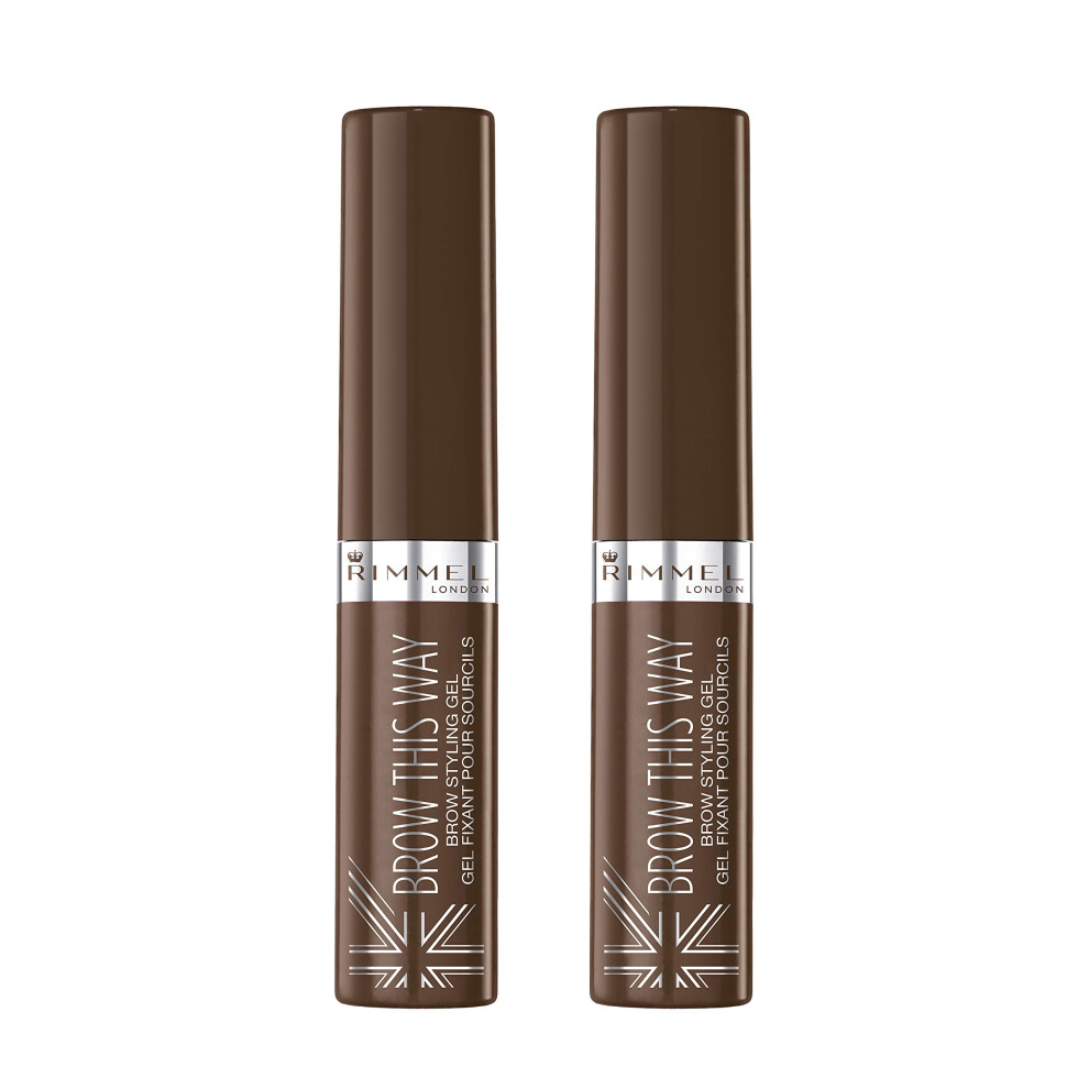 Rimmel Brow This Way Brow Styling Gel With Argan Oil  Medium Brown  2 Count