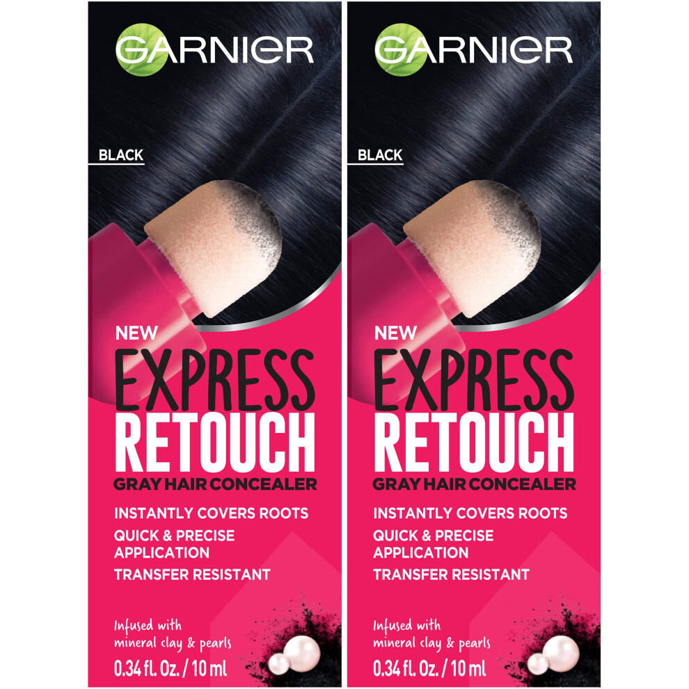 Garnier Hair Color Express retouch gray hair concealer  instant gray coverage  Black  0.68 Fluid Ounce