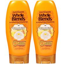 Garnier Whole Blends Illuminating Conditioner Marockansk argan- och kameliaoljor extrakt 12,5 Fl Oz (frpackning med 2)