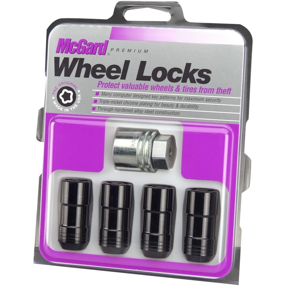 McGard 24220 Black Cone Seat Wheel Locks (1.5 x 7.5 x 6) inches Thread Size - Set of 4