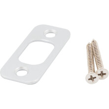 Stone Harbor Hardware Round Corner Deadbolt Strike Plate 1"""" x 2-1/4"""" 1-5/8"""" Center-to-Center Satin Chrome