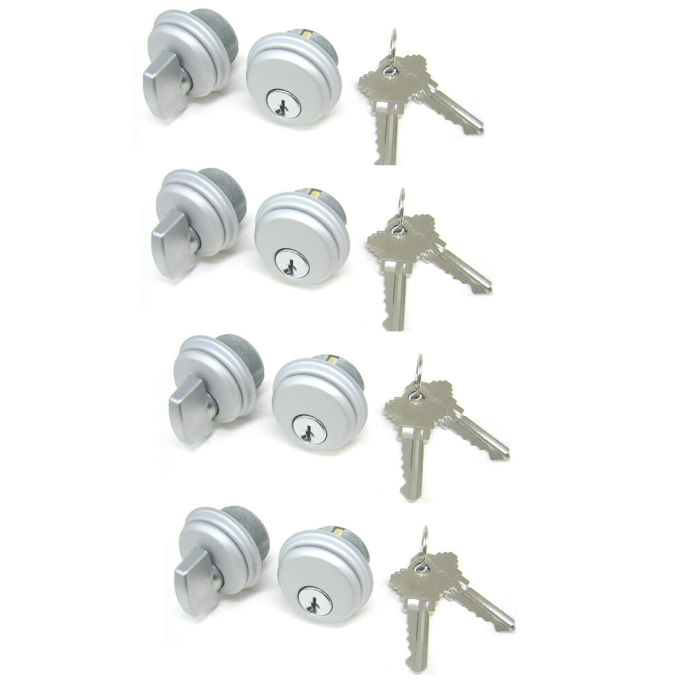 Mcavory Schaufenstert R-Einsteckschloss Mit Zylinder Und Drehknauf Im Adams Rite-Stil Aus Aluminium (4 S Tze Passende Schl Ssel)-image