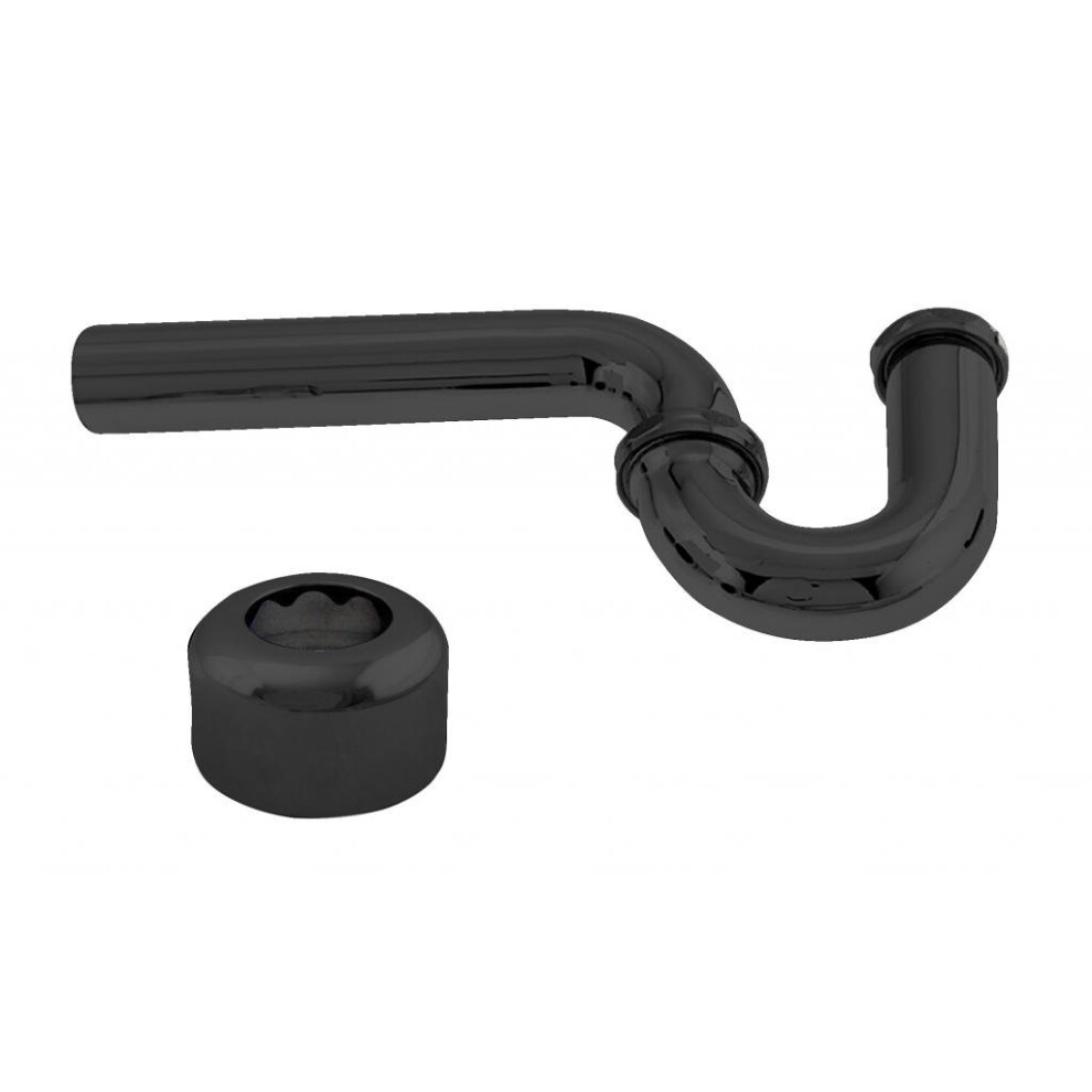 Westbrass D401-1-62 1-1/4"""" 17 Ga. Brass P-Trap With High Box Flange 1-Pack Matte Black 747028132152