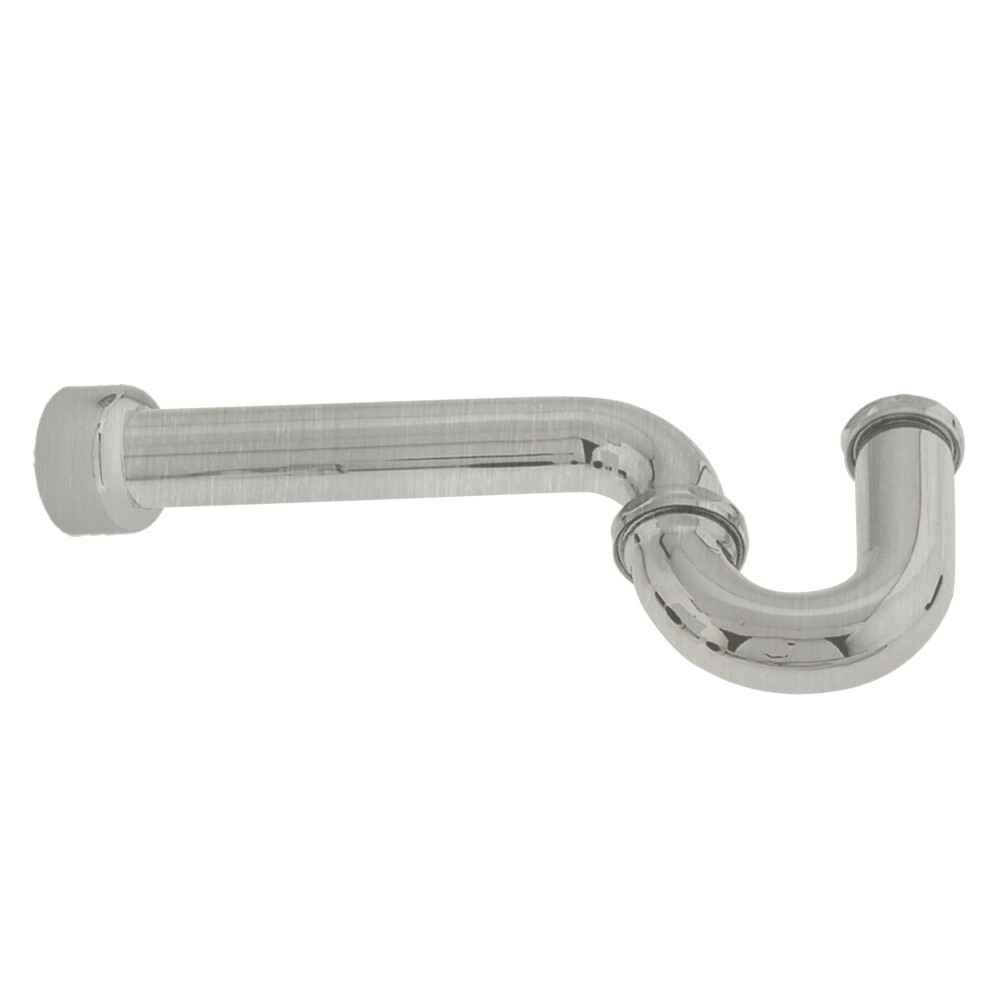 Westbrass D401-1-07 1-1/4"""" 17 Ga. Brass P-Trap With High Box Flange 1-Pack Satin Nickel 747028006118