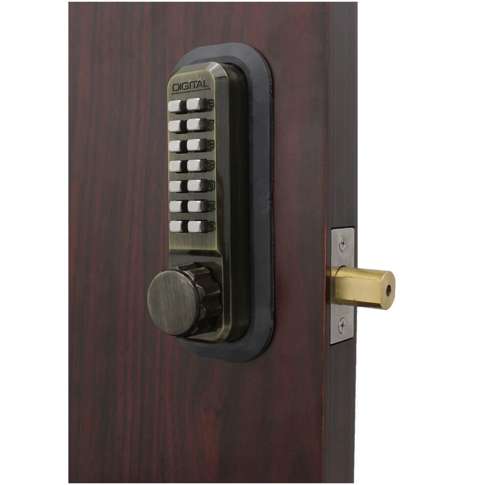 Photos - Door Lock Digital Deadbolt Antique Brass Adjustable 2210-ab