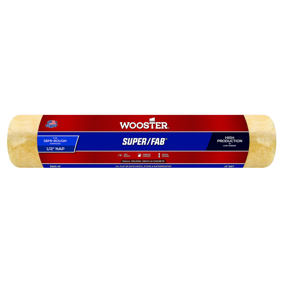 Wooster Brush R240-14 Super/Fab Roller Cover 1/2-Inch Nap 14-Inch 071497660282
