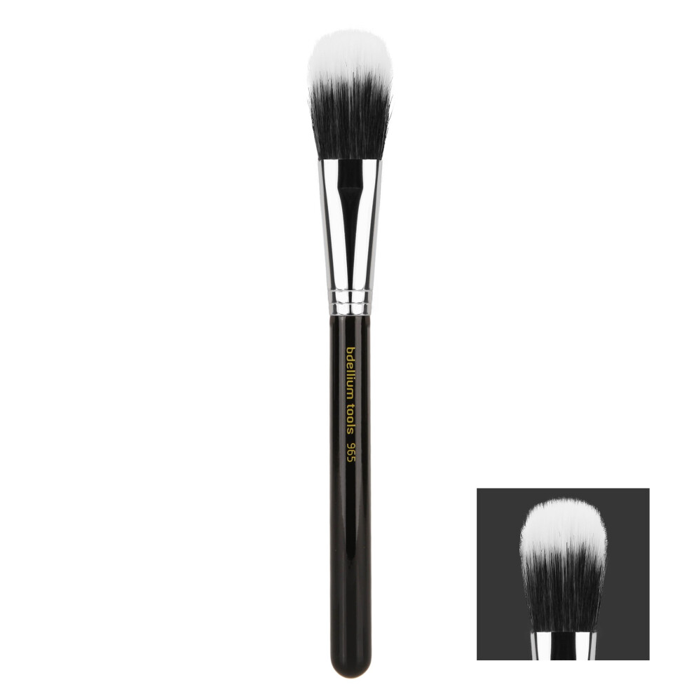 Bdelliumverktyg Bdellium Tools Professional Makeup Brush - Maestro Series 965 Duet Fiber Blusher - With Mix Of Soft Synthetic & Natural Fibers For Applying Pop Of Co