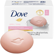 Dove Soap Pink Beauty Bar Pack (4 zeeprepen) - 3-in-1 hydraterende gezichts-, lichaams- en handzeep 3,17 Oz Ea