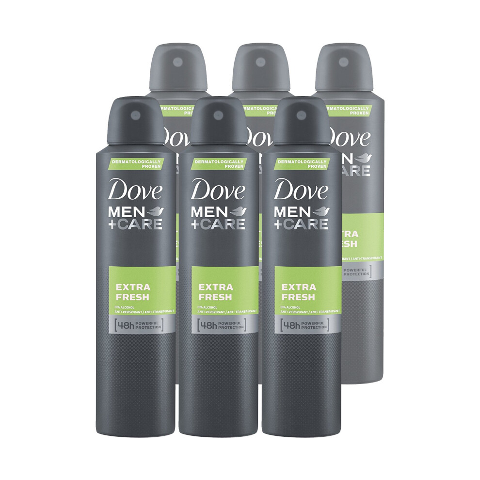 Dove Men+Care | Extra Fresh Anti-Perspirant 48 Hour Powerful Protection| 8.45 fl oz-250ML  50.7 Fl Oz (Pack of 6)
