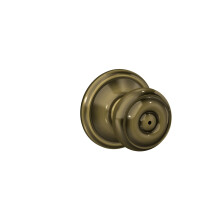 Schlage F40 V GEO 609 Georgian Door Knob  Bed & Bath Privacy Lock  Antique Brass