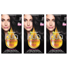 Garnier Olia Ammoniakfreie Brilliant Color Oil-Rich Permanente Haarfarbe 2.0 Soft Black (3er-Pack) Schwarze Haarfarbe (Verpackung kann variieren)