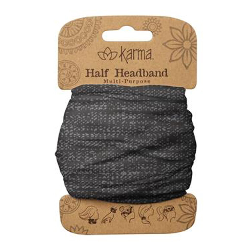 Bandeau Karma Black Grunge pour femme - Taille M - Bandeau en tissu et foulard extensible - Noir