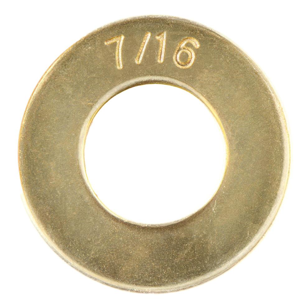 Producenter Bolt Yellow 7/16"""" (100 Pack) Grade 8 Sae Washer Thru-Hardened Zinc By Makers Bolt