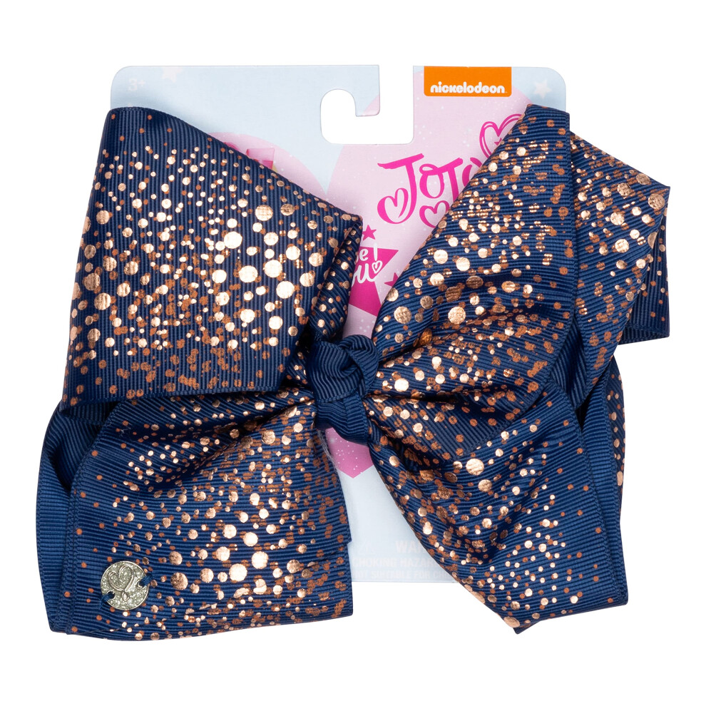 JoJo Siwa 7 Inch Large JOJO Bow with Metal Pin Barrette Clip On Card Ribbon Headpiece Hair Accessory for Little Girls  Teens - Jo Jo Big HairBow Signa