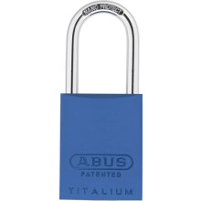 ABUS 83AL-IC/40 S2 SFIC klein formaat aluminium hangslot met verwisselbare kern, hersleutelbaar zonder kern met beugel van 1,5 inch, blauw