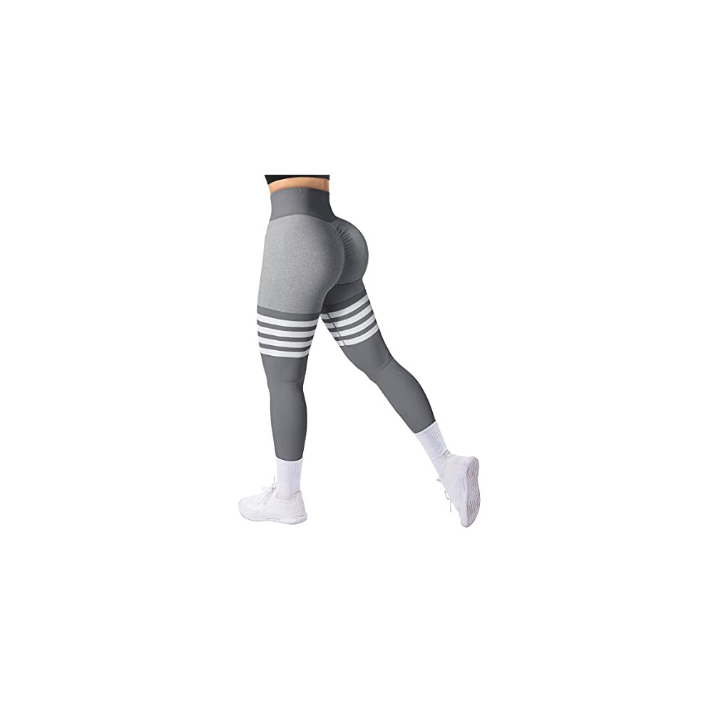 Legging d'entra   nement sans couture AgROSTE pour femme, legging froiss    pour soulever les fesses, pantalon de yoga taille haute, legging de sport