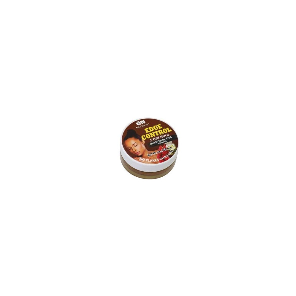 ON NATURALS 2 Day Hold Edge Control 2.3 Fl oz (BLACK CASTOR OIL & VITAMIN E)