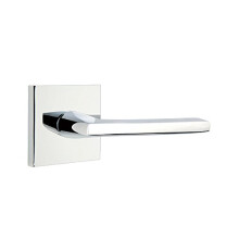 EMTEK Square Rosette Passage Set with Matching Finish Helios Lever - Choice of Left/Right Handing and 7 Finishes - 5110HLORHUS26 - Right Handed (RH) -