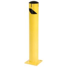 Global Industrial 36"""" x 5-1/2"""" Steel Bollard With Removable Plastic Cap & Chain Slots Existing Concrete