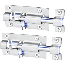 FATLODA 2-pack cilindergrendelgrendel 3 inch schuifgrendelslot verdikte roestvrijstalen schuifsloten voor deur geborstelde afwerking schuifgrendelver