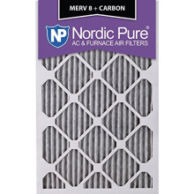 Filtres    air pour fournaise Nordic Pure 16 x 25 x 1 (15 1/2 x 24 1/2 x 3/4) MERV 8 pliss  s plus charbon, paquet de 6
