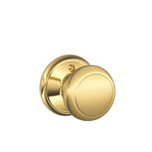 Schlage F170AND605 Andover Door Knob One Sided Non-Turning Dummy Handle  Bright Brass