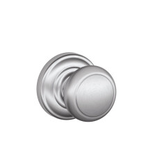 SCHLAGE Knob with Satin Chrome Non-Turning Lock  Traditional Style  Standard Door Knob Size  Brass  Bright Brass  Silver