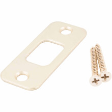 Rund hrn Deadbolt Strike Plate 1-1/8"""" x 2-3/4"""" 2-1/8"""" Center-to-Center polerad mssing frn Stone Harbor Hardware
