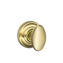 SCHLAGE Siena Knob with Andover Trim Non-Turning Lock  Bright Brass (F170 SIE 605 AND)