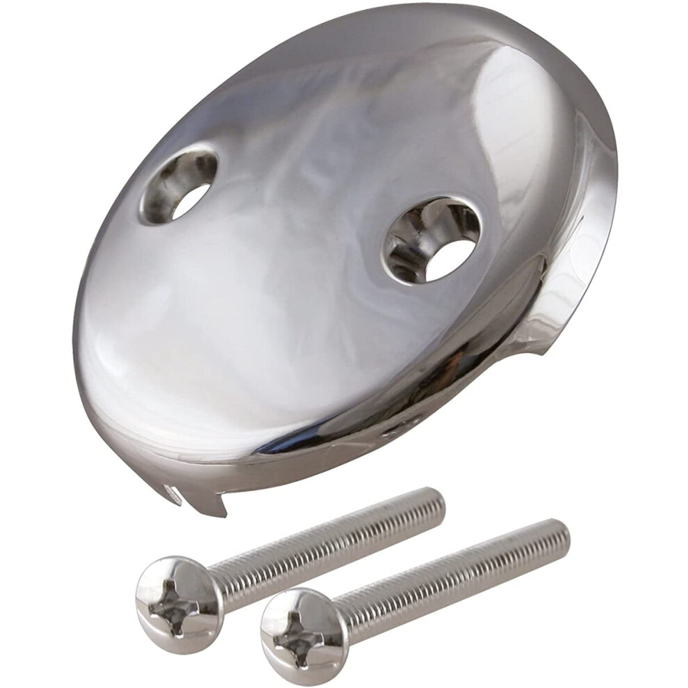 Westbrass R329-05 3-1/8"""" Two-Hole Bathtub Overflow Faceplate And Screws 1-Pack Polished Nickel 747028097505