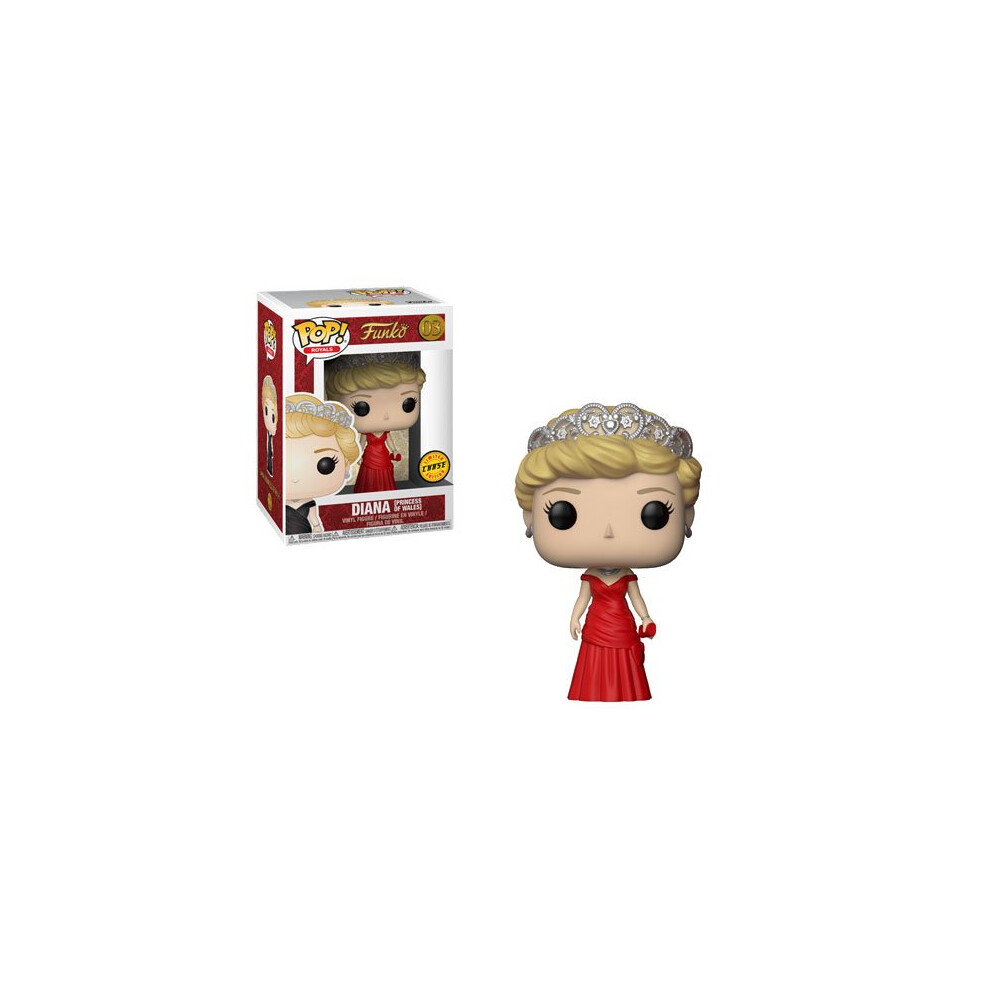 Funko Pop! Royals: The Royal Family - Diana Princess Of Wales Abito Rosso Chase Variant Limited Edition Vinyl Figure (In Bundle Con Custodia Protettiva Pop Box-image