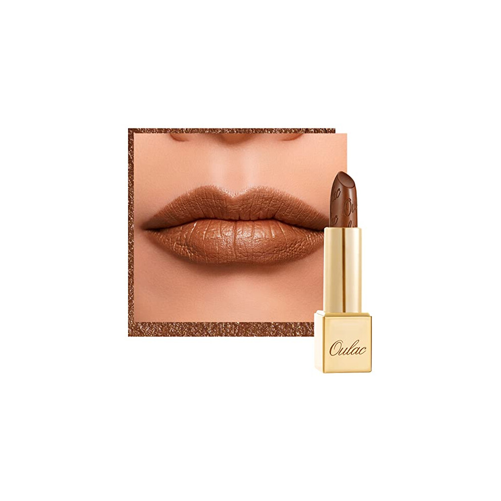 Oulac Metallic Dark Brown Lipstick For Women High Impact Lipcolor With Moisturizing Creamy Formula Vegan & Cruelty-Free Full-Coverage Lip Colo