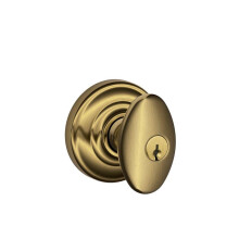 SCHLAGE F51A SIE 609 AND Siena Knob with Andover Trim Keyed Entry Lock Antique Brass