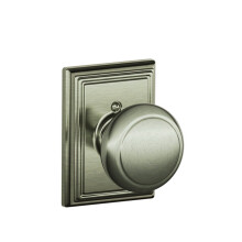 Andover Knob with Addison Trim Non-Turning Lock Antique Brass (F170 AND 609 ADD)