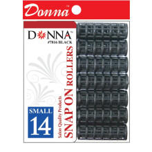 DONNA Snap on Rollers Rollers Foam Hair Rollers Hair Curlers Hair Clips for Hairdressing Styling Heatless Hair Curler 1.125""""(D) LARGE BLACK 8PCS