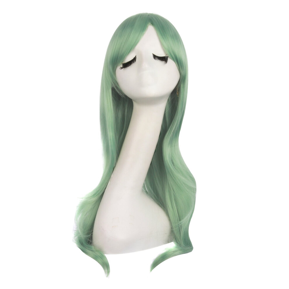 Mapofbeauty Unisex Green 28"""" 70Cm Long Curly Hair Ends Costume Cosplay Wig (Gray )