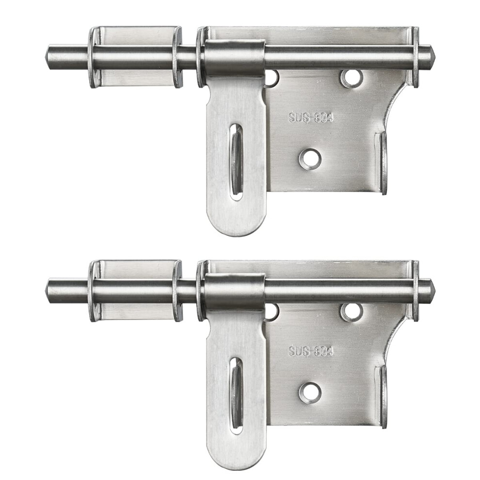 Jqk Chiavistello Per Cancello Scorrevole, 6 Pollici, In Acciaio Inox 304, Con Foro Per Lucchetto, Chiusura Per Porta Interna, Finitura Spazzolata-image