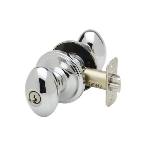 Copper Creek EK2040PS Egg Door Knob Keyed Entry Function 1 Pack in Polished Stainless