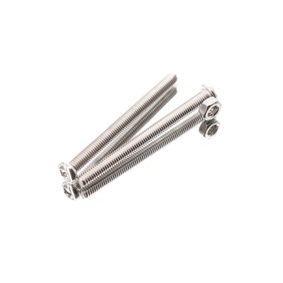 Cseao 30-Pack M4 50Mm Pan Phillips Tornillo Machine Screws And Hex Nuts Set 304 Stainless Steel Plain Finish 735209183222