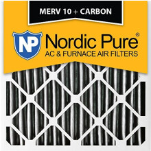 Filtres    air pour fournaise Nordic Pure 20 x 20 x 1 (19 1/2 x 19 1/2 x 3/4) MERV 10 pliss  s plus charbon, paquet de 6