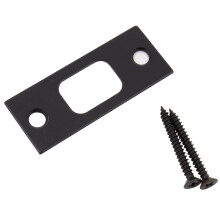 Stone Harbor Hardware Square Corner Deadbolt Strike Plate 1-1/8"""" x 2-3/4"""" 2-1/8"""" Center-to-Center Matt Svart