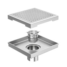 Neodrain 6 pouces de douche carre de douche avec motif quadrato amovible grille brosse 304 en acier inoxydable avec filigrane et certifi CUPC